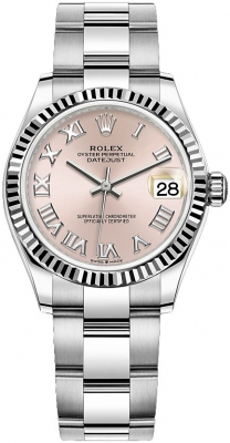 Rolex Datejust 31-278274 (Oystersteel Oyster Bracelet, Pink Roman Dial, Fluted Bezel)