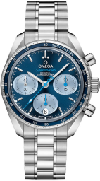 Omega Speedmaster Non-Moonwatch 38-324.30.38.50.03.002 (Stainless Steel Bracelet, Sun-brushed Blue Index Dial, Blue Tachymeter Bezel) (Omega 324.30.38.50.03.002)