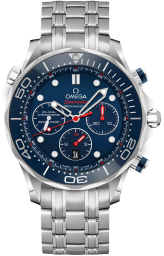 Omega Seamaster Diver 300M 44-212.30.44.50.03.001 (Stainless Steel Bracelet, Blue Dot Index Dial, Rotating Blue Ceramic Bezel) (Omega 212.30.44.50.03.001)