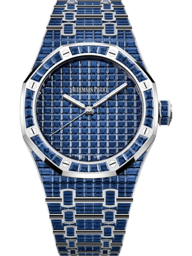 Audemars Piguet Royal Oak 41-15514BC.SS.1284BC.01 (Baguette-cut Sapphire-set White Gold Bracelet, Baguette-cut Blue Sapphire-paved Dial, Baguette-cut Blue Sapphire-set Bezel)