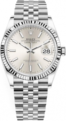 Rolex Datejust 36-126234 (Oystersteel Jubilee Bracelet, Silver Index Dial, Fluted Bezel)