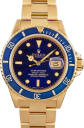 Rolex Submariner 40-16808 (Yellow Gold Oyster Bracelet, Blue Diver Dial, Blue Aluminum Bezel)