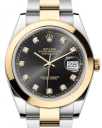 Rolex Datejust 41-126303 (Yellow Rolesor Oyster Bracelet, Gold Diamond-set Bright-black Dial, Smooth Bezel)