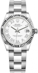 Rolex Datejust 31-278274 (Oystersteel Oyster Bracelet, White Roman Dial, Fluted Bezel) (m278274-0009)
