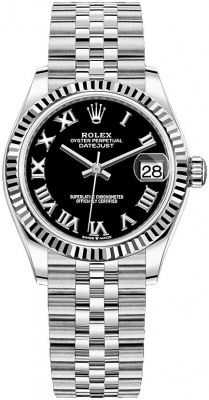 Rolex Datejust 31-278274 (Oystersteel Jubilee Bracelet, Bright-black Roman Dial, Fluted Bezel)