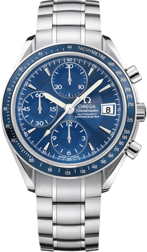 Omega Speedmaster Non-Moonwatch 40-3212.80.00 (Stainless Steel Bracelet, Sun-brushed Blue Index Dial, Blue Ceramic Tachymeter Bezel)