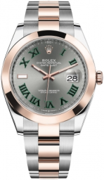 Rolex Datejust 41-126301 (Everose Rolesor Oyster Bracelet, Slate Roman Dial, Smooth Bezel) (m126301-0015)