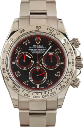Rolex Daytona 116509 (White Gold Oyster Bracelet, Black Dial, Black/Red Subdials)