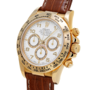 Rolex Daytona 16518 (Brown Leather Strap, White Dial, White/Gold Subdials)