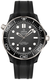 Omega Seamaster Diver 300M 43.5-210.92.44.20.01.001 (Black Rubber Strap, Wave-embossed Black Dot Index Dial, Rotating Black Ceramic Bezel) (Omega 210.92.44.20.01.001)