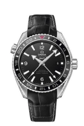 Omega Seamaster Planet Ocean 600M 43.5-232.98.44.22.01.003 (Black Alligator Leather Strap, Black Arabic/Index Dial, Rotating Black Ceramic Bezel) (Omega 232.98.44.22.01.003)