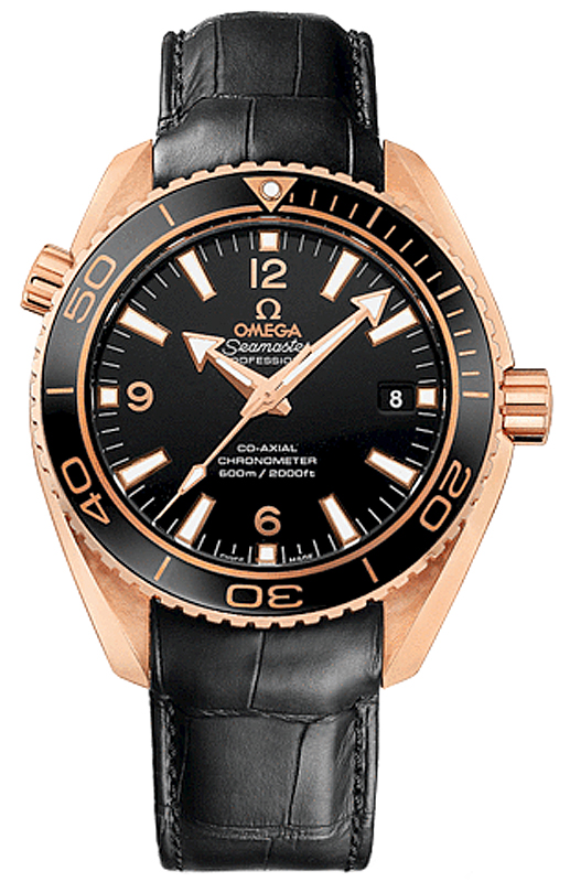 Omega Seamaster Planet Ocean 600M 42-232.63.42.21.01.001 (Black Alligator Leather Strap, Black Arabic/Index Dial, Rotating Black Ceramic Bezel)