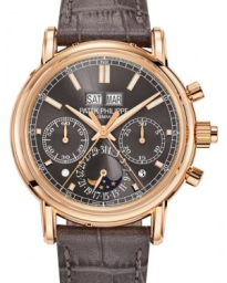 Patek Philippe Grand Complications 40-5204R-011 (Chestnut-brown Alligator Leather Strap, Slate-grey Index Dial, Smooth Bezel) (5204R-011)