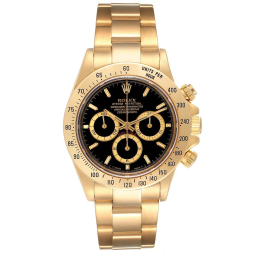 Rolex Daytona 16528 (Yellow Gold Oyster Bracelet, Black Dial, Black/Gold Subdials)