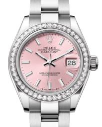 Rolex Lady-Datejust 28-279384RBR (Oystersteel Oyster Bracelet, Pink Index Dial, Diamond Bezel) (m279384rbr-0002)