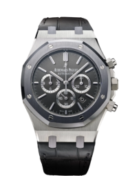 Audemars Piguet Royal Oak 41-26325TS.OO.D005CR.01 (Black Alligator Leather Strap, Leo Messi Satin-finished Anthracite Index Dial, Tantalum Smooth Bezel) (26325TS.OO.D005CR.01)