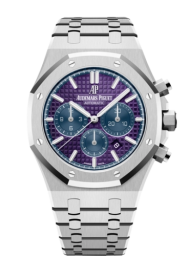 Audemars Piguet Royal Oak 41-26338PT.OO.1220PT.01 (Platinum Bracelet, Grande Tapisserie Plum-purple Index Dial, Platinum Smooth Bezel) (26338PT.OO.1220PT.01)