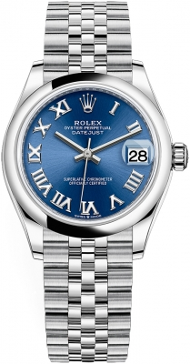 Rolex Datejust 31-278240 (Oystersteel Jubilee Bracelet, Bright-blue Roman Dial, Domed Bezel)