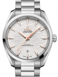 Omega Seamaster Aqua Terra 150M 38-220.10.38.20.02.002 (Stainless Steel Bracelet, Wave-embossed Silver-toned Index Dial, Stainless Steel Bezel) (Omega 220.10.38.20.02.002)