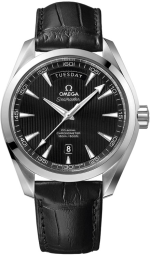 Omega Seamaster Aqua Terra 150M 41.5-231.13.42.22.01.001 (Black Alligator Leather Strap, Vertical-teak Black Index Dial, Stainless Steel Bezel) (Omega 231.13.42.22.01.001)