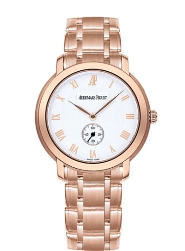 Audemars Piguet Jules Audemars 36-15155OR.OO.1229OR.01 (Pink Gold Bracelet, Silver-toned Roman Dial, Pink Gold Smooth Bezel)