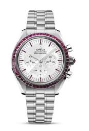 Omega Speedmaster Moonwatch 42-310.55.42.50.52.001 (Canopus Gold Bracelet, Sun-brushed Silver-toned Index Dial, Baguette-cut Ruby-set Bezel) (Omega 310.55.42.50.52.001)