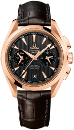 Omega Seamaster Aqua Terra 150M 43-231.53.43.52.06.001 (Brown Alligator Leather Strap, Vertical-teak Grey Index Dial, Red Gold Bezel) (Omega 231.53.43.52.06.001)