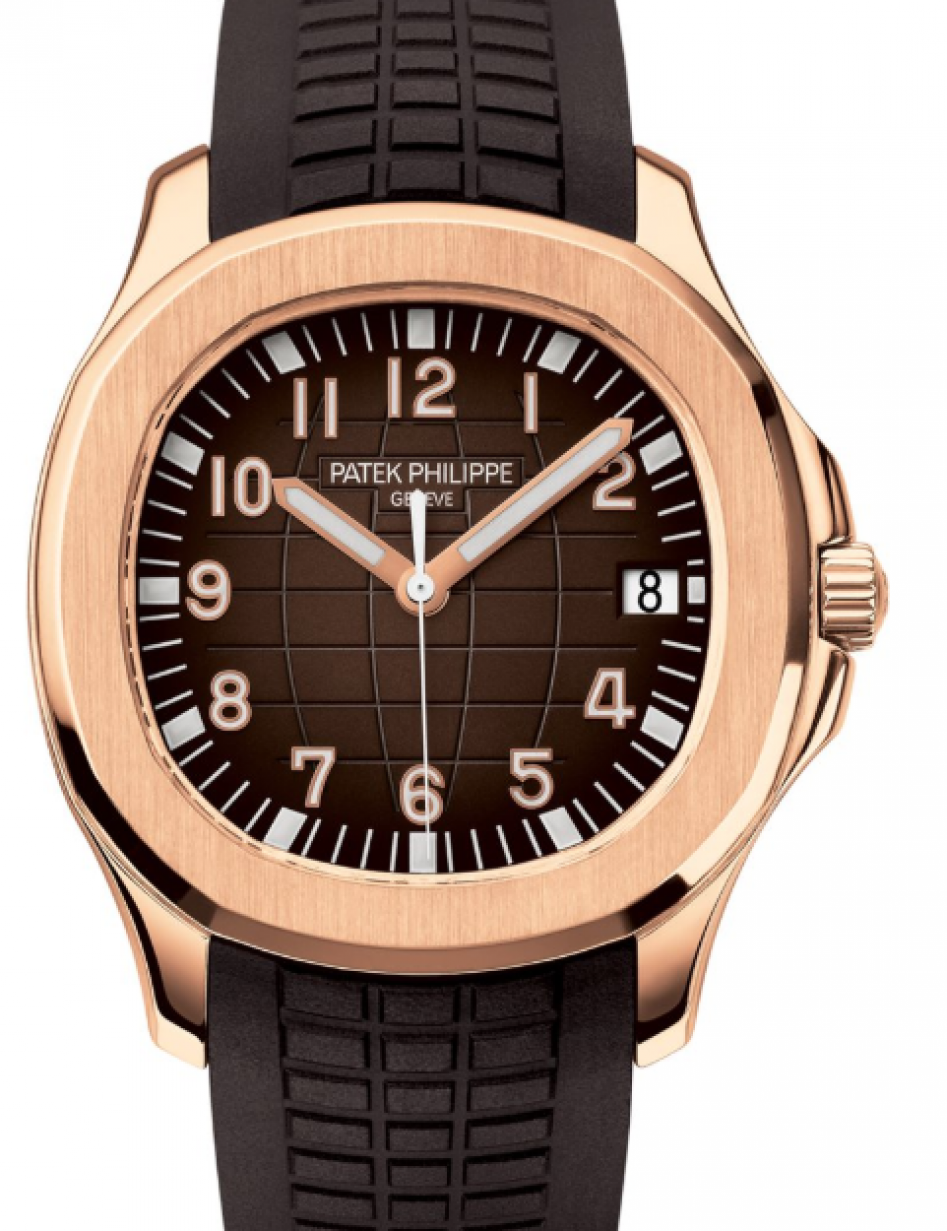 Patek Philippe Aquanaut 40.8-5167R-001 (Tropical Chocolate-brown Rubber Strap, Brown-embossed Arabic Dial, Rose Gold Smooth Bezel)