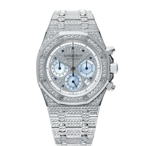 Audemars Piguet Royal Oak 39-25978BC.ZZ.1190BC.01 (Diamond-set White Gold Bracelet, Diamond-paved Dot Index Dial, White Gold Diamond-set Bezel)