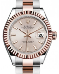 Rolex Lady-Datejust 28-279171 (Everose Rolesor Oyster Bracelet, Sundust Index Dial, Fluted Bezel) (m279171-0002)