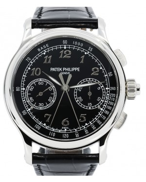 Patek Philippe Grand Complications 41-5370P-001 (Shiny-black Alligator Leather Strap, Black Tachymeter/Arabic Dial, Smooth Bezel)