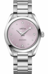 Omega Seamaster Aqua Terra 150M 28-220.10.28.60.60.001 (Stainless Steel Bracelet, Purple Diamond Index Dial, Stainless Steel Bezel) (Omega 220.10.28.60.60.001)