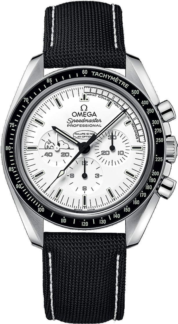 Omega Speedmaster Moonwatch 42-311.32.42.30.04.003 (Black Nylon Strap, White Index Dial, Black Tachymeter Bezel)