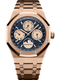 Audemars Piguet Royal Oak 41-26584OR.OO.1220OR.02 (Pink Gold Bracelet, Grande Tapisserie Pink Blue Index Dial, Pink Gold Smooth Bezel)