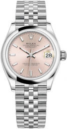 Rolex Datejust 31-278240 (Oystersteel Jubilee Bracelet, Pink Index Dial, Domed Bezel)