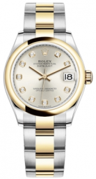 Rolex Datejust 31-278243 (Yellow Rolesor Oyster Bracelet, Gold Diamond-set Silver Dial, Domed Bezel)
