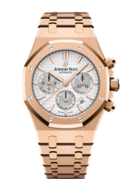 Audemars Piguet Royal Oak 38-26315OR.OO.1256OR.02 (Pink Gold Bracelet, Grande Tapisserie Silver-toned Index Dial, Pink Gold Smooth Bezel) (26315OR.OO.1256OR.02)