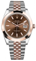 Rolex Datejust 41-126301 (Everose Rolesor Jubilee Bracelet, Chocolate Index Dial, Smooth Bezel) (m126301-0002)