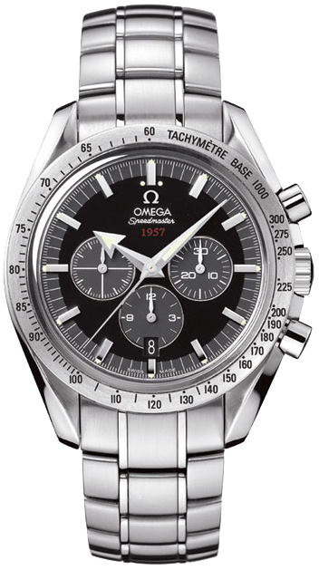 Omega Speedmaster Non-Moonwatch 42-321.10.42.50.01.001 (Stainless Steel Bracelet, Black Index Dial, Stainless Steel Tachymeter Bezel)