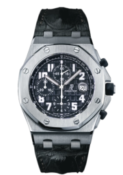 Audemars Piguet Royal Oak OffShore 42-26170ST.OO.D101CR.03 (Black Alligator Leather Strap, Méga Tapisserie Black Arabic Dial, Stainless Steel Smooth Bezel) (26170ST.OO.D101CR.03)