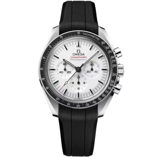 Omega Speedmaster Moonwatch 42-310.32.42.50.04.001 (Black Rubber Strap, White Index Dial, Black Tachymeter Bezel)