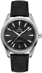 Omega Seamaster Aqua Terra 150M 41-220.13.41.21.01.001 (Black Alligator Leather Strap, Horizontal-teak Black Index Dial, Stainless Steel Bezel) (Omega 220.13.41.21.01.001)