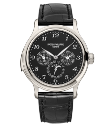 Patek Philippe Grand Complications 42-5374P-001 (Shiny-black Alligator Leather Strap, Black Arabic Dial, Platinum Smooth Bezel) (5374P-001)