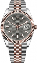 Rolex Datejust 41-126331 (Everose Rolesor Jubilee Bracelet, Slate Fluted Index Dial, Fluted Bezel) (m126331-0020)