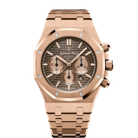 Audemars Piguet Royal Oak 41-26331OR.OO.1220OR.02 (Pink Gold Bracelet, Grande Tapisserie Brown Index Dial, Pink Gold Smooth Bezel)