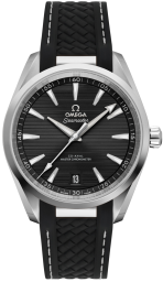 Omega Seamaster Aqua Terra 150M 41-220.12.41.21.01.001 (Structured Black Rubber Strap, Horizontal-teak Black Index Dial, Stainless Steel Bezel) (Omega 220.12.41.21.01.001)