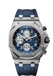 Audemars Piguet Royal Oak OffShore 42-26470ST.OO.A027CA.01 (Blue Rubber Strap, Méga Tapisserie Blue Arabic Dial, Stainless Steel Smooth Bezel) (26470ST.OO.A027CA.01)