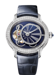 Audemars Piguet Millenary 45-26381BC.ZZ.D312CR.01 (Blue Alligator Leather Strap, Baguette-cut Diamond-set Blue Aventurine Roman Openworked Dial, Baguette-cut Diamond-set Bezel) (26381BC.ZZ.D312CR.01)