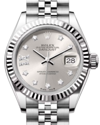 Rolex Lady-Datejust 28-279174 (Oystersteel Jubilee Bracelet, Gold Diamond IX-set Silver Dial, Fluted Bezel) (m279174-0021)