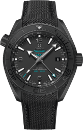 Omega Seamaster Planet Ocean 600M 45.5-215.92.46.22.01.005 (Black Structured Rubber Strap, Black Ceramic Arabic/Index Dial, Rotating Black Ceramic Bezel) (Omega 215.92.46.22.01.005)